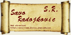 Savo Radojković vizit kartica